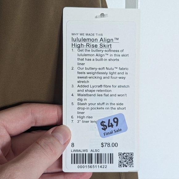 Lululemon NWT Align High Rise Skirt - Allspice Brown sz 8 - Picture 6 of 6
